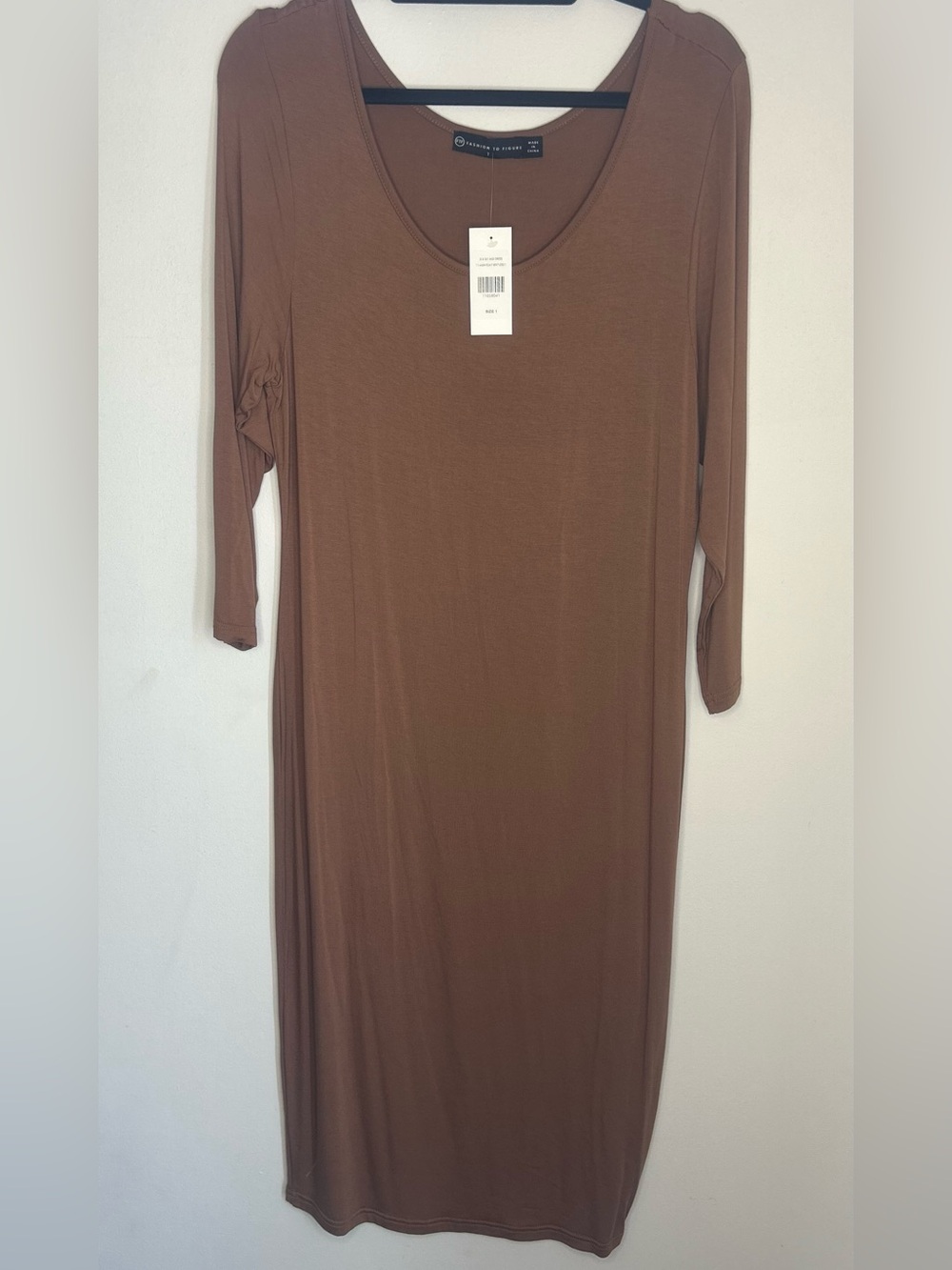 Fashion to Figure Chocolate Brown Scoop Neck Midi Dress